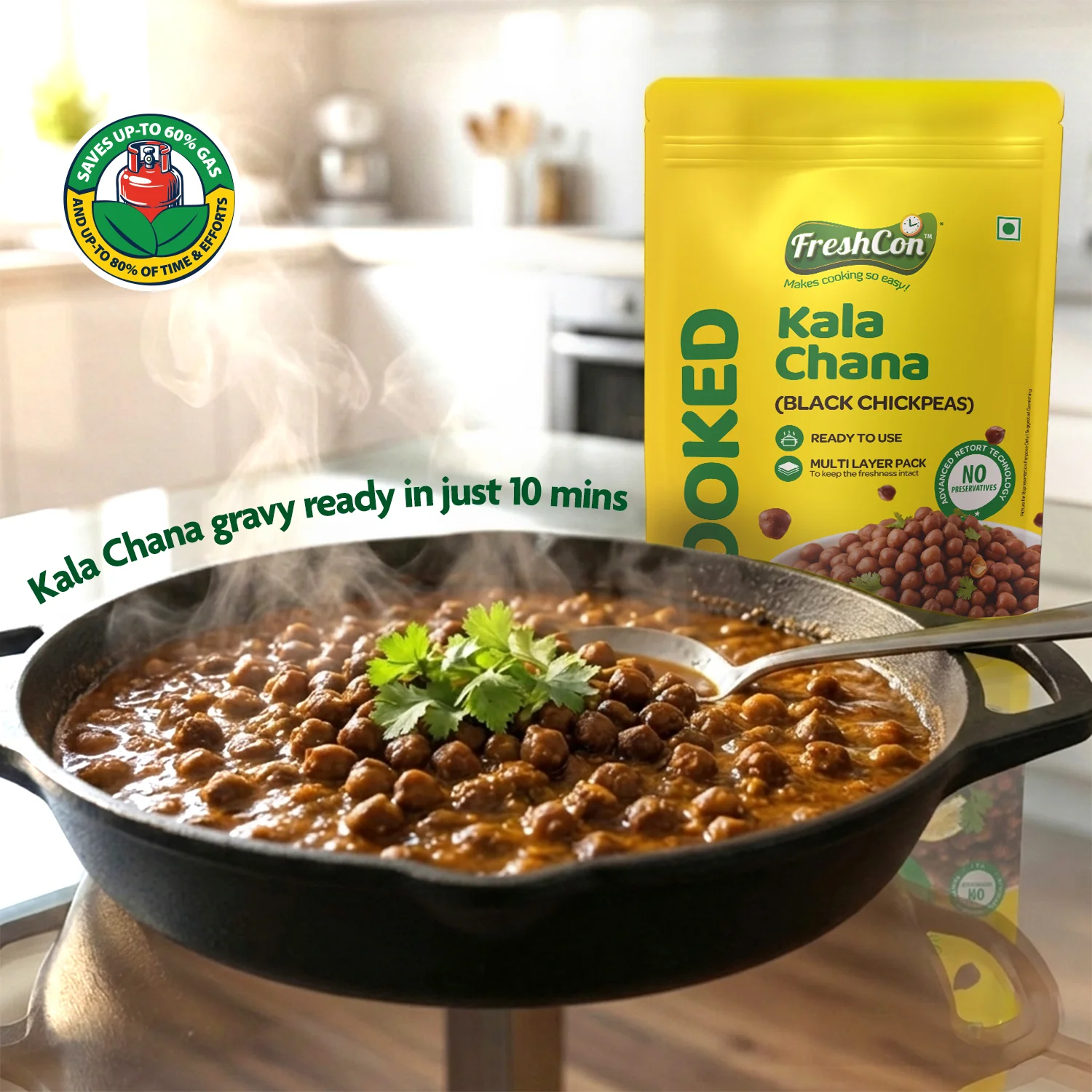 Ready-to-use Cooked Kala Chana (Black Chick Peas) | No Preservatives - Image 3