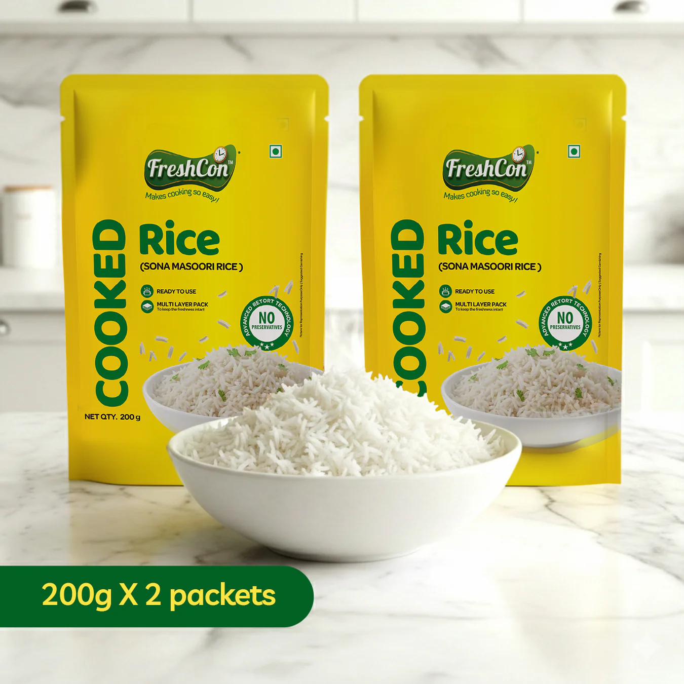 Ready-to-eat Cooked Sona Masoori Rice | No Preservatives - Image 3
