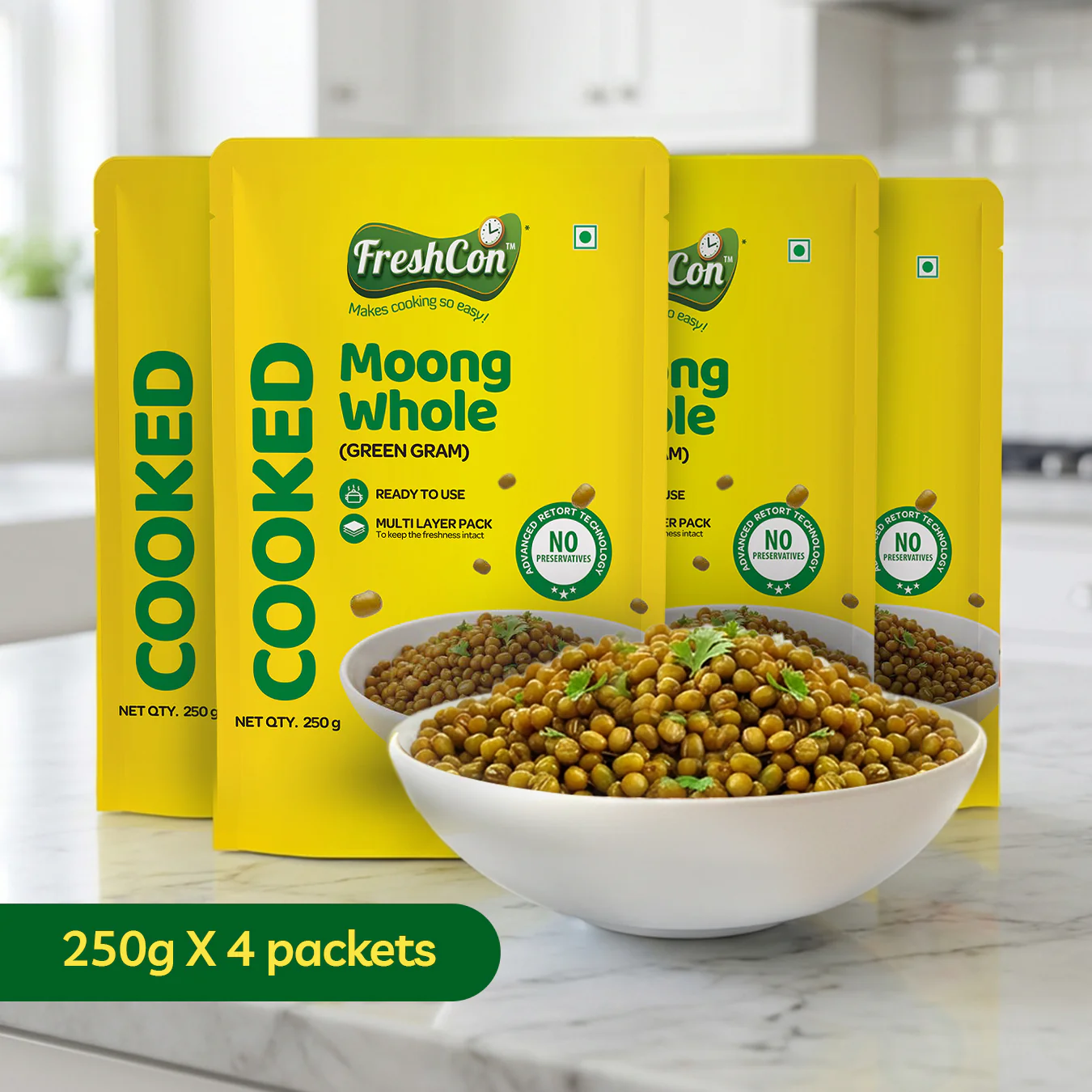 Ready-to-use Cooked Whole Moong (Green Gram) | No Preservatives - Image 4