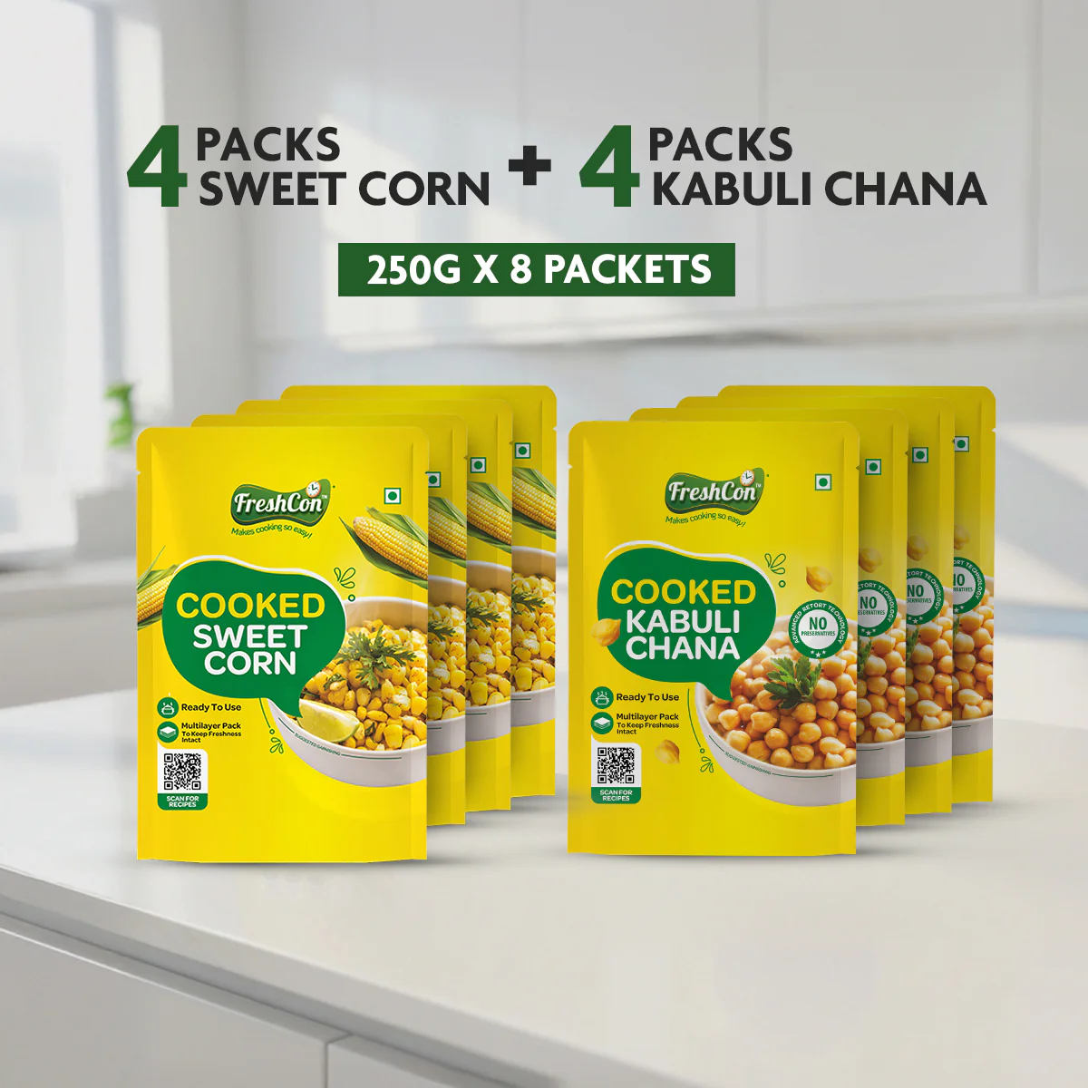 Sweet Corn & Kabuli Chana Combo | Pre-Cooked Ingredients | Ready-To-Use - Image 3