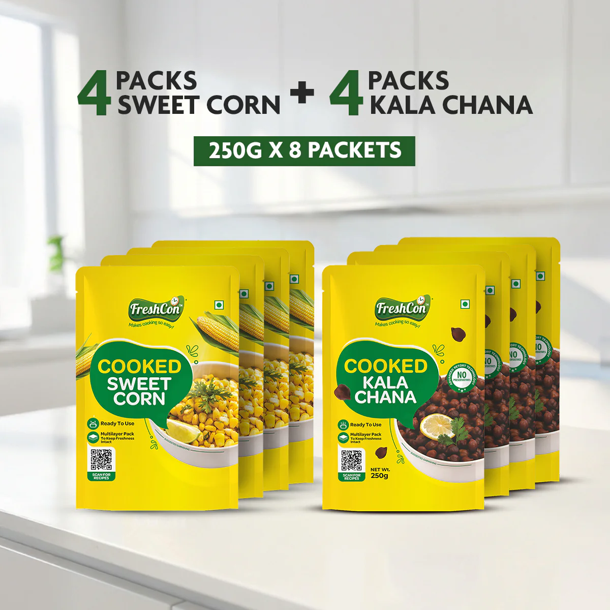 Sweet Corn & Kala Chana Combo | Pre-Cooked Ingredients | Ready-To-Use - Image 3