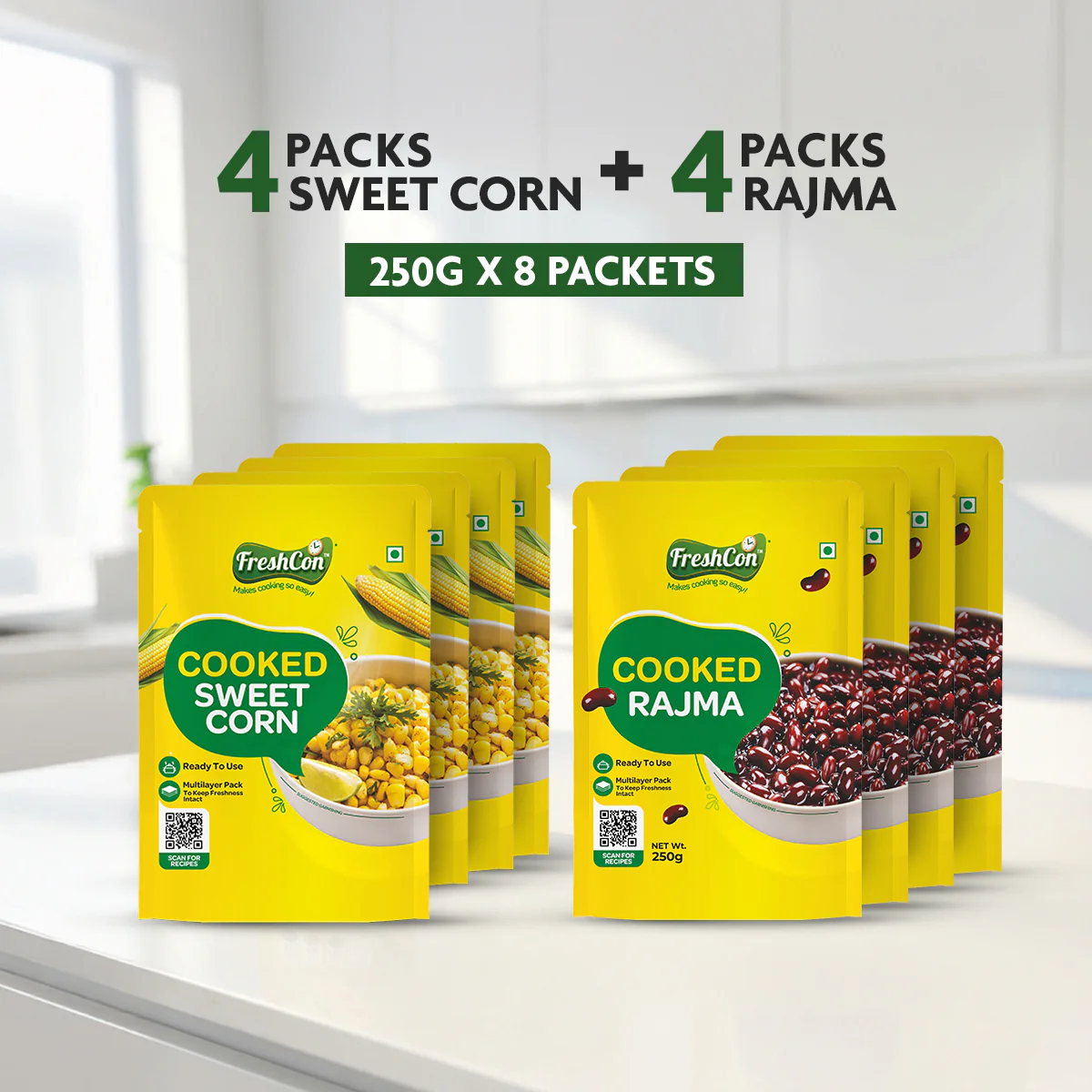 Sweet Corn & Rajma Combo | Pre-Cooked Ingredients | Ready-To-Use - Image 3