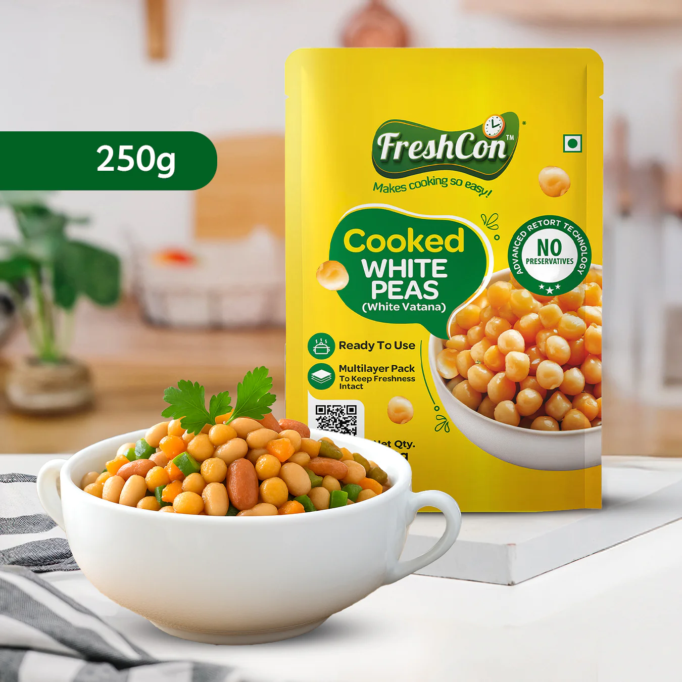 Ready-to-use Cooked White Peas (White Vatana) | No Preservatives - Image 14